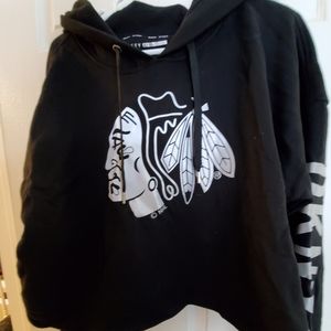 DKNY Blackhawks Sweatshirt Crop Size 2XL